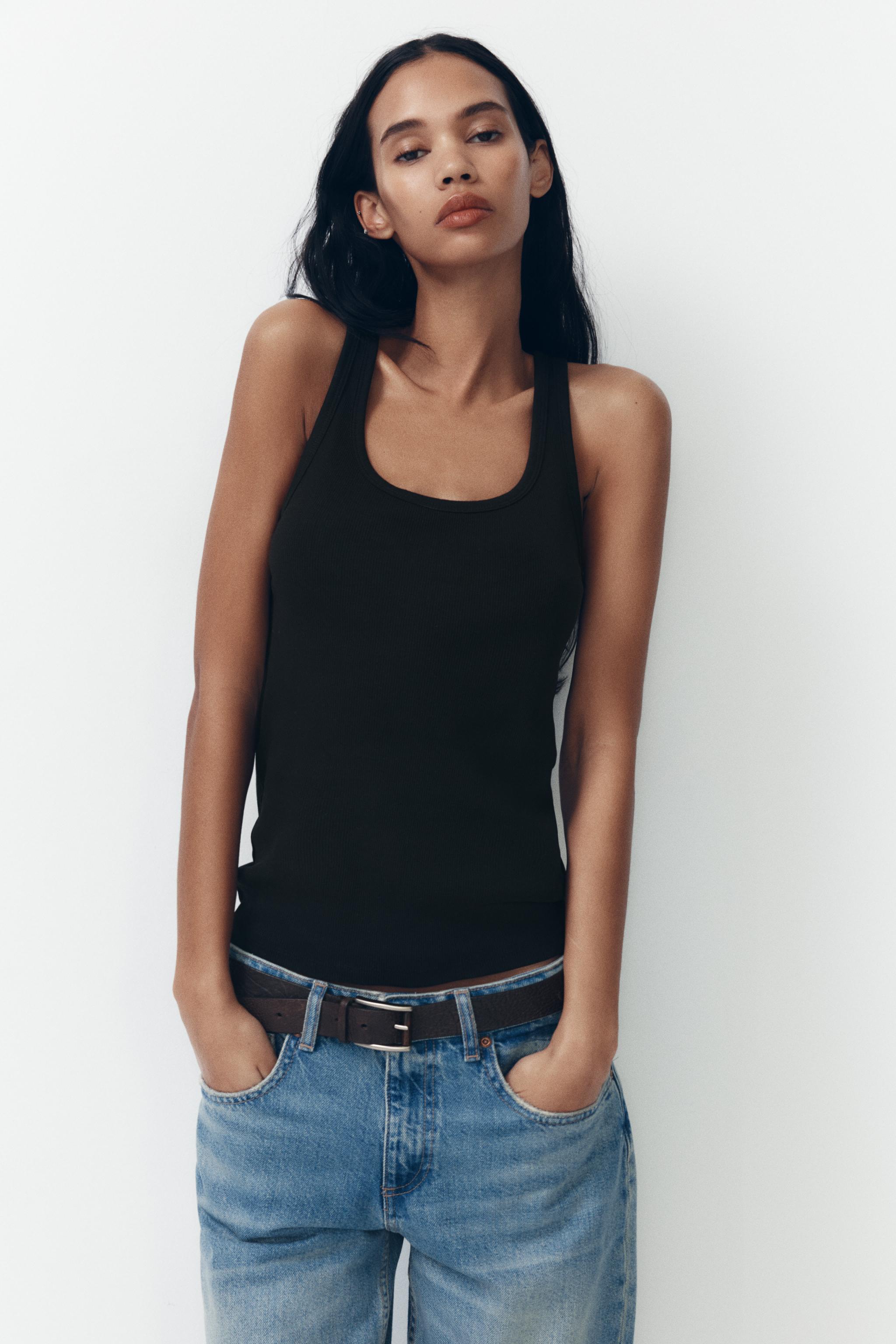 JEAN TRF COUPE LARGE À TAILLE MI-HAUTE